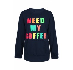 Need My Coffee Sweatshirt Navy Blue